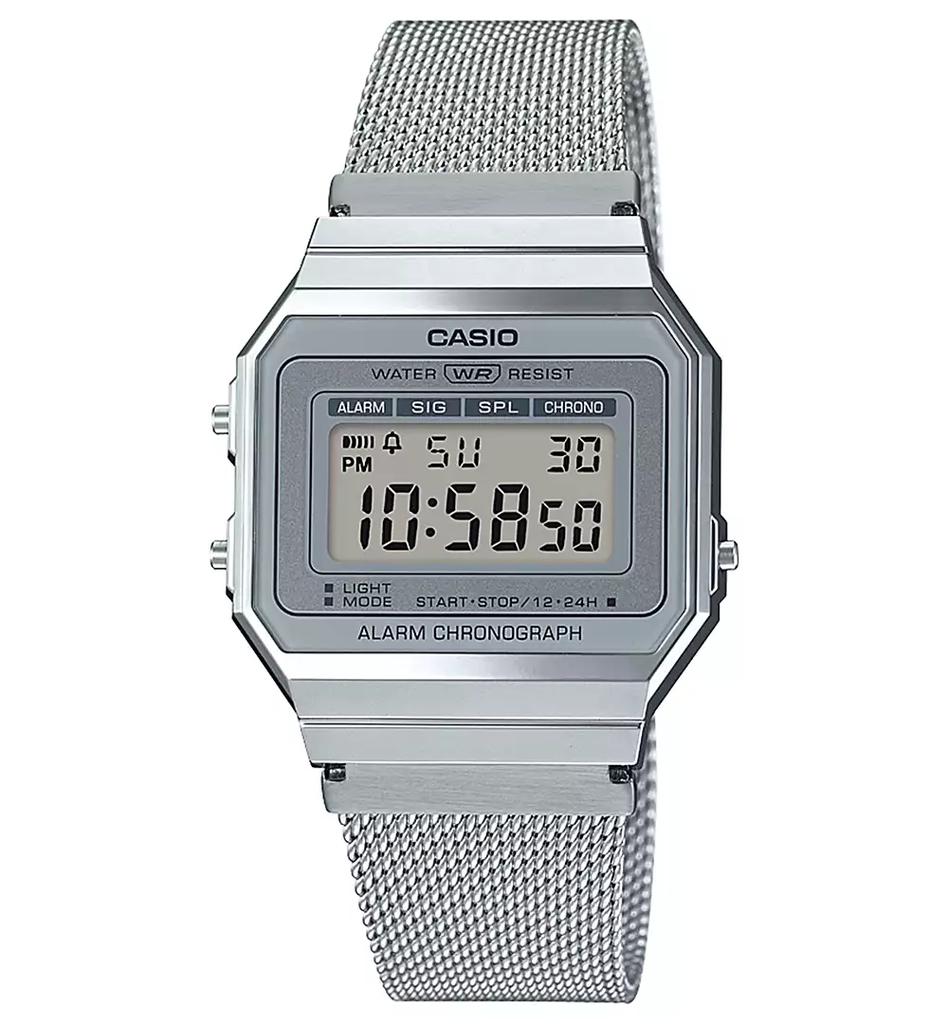 Casio Unisex Digital Stainless Steel Mesh Bracelet Watch 35.5mm