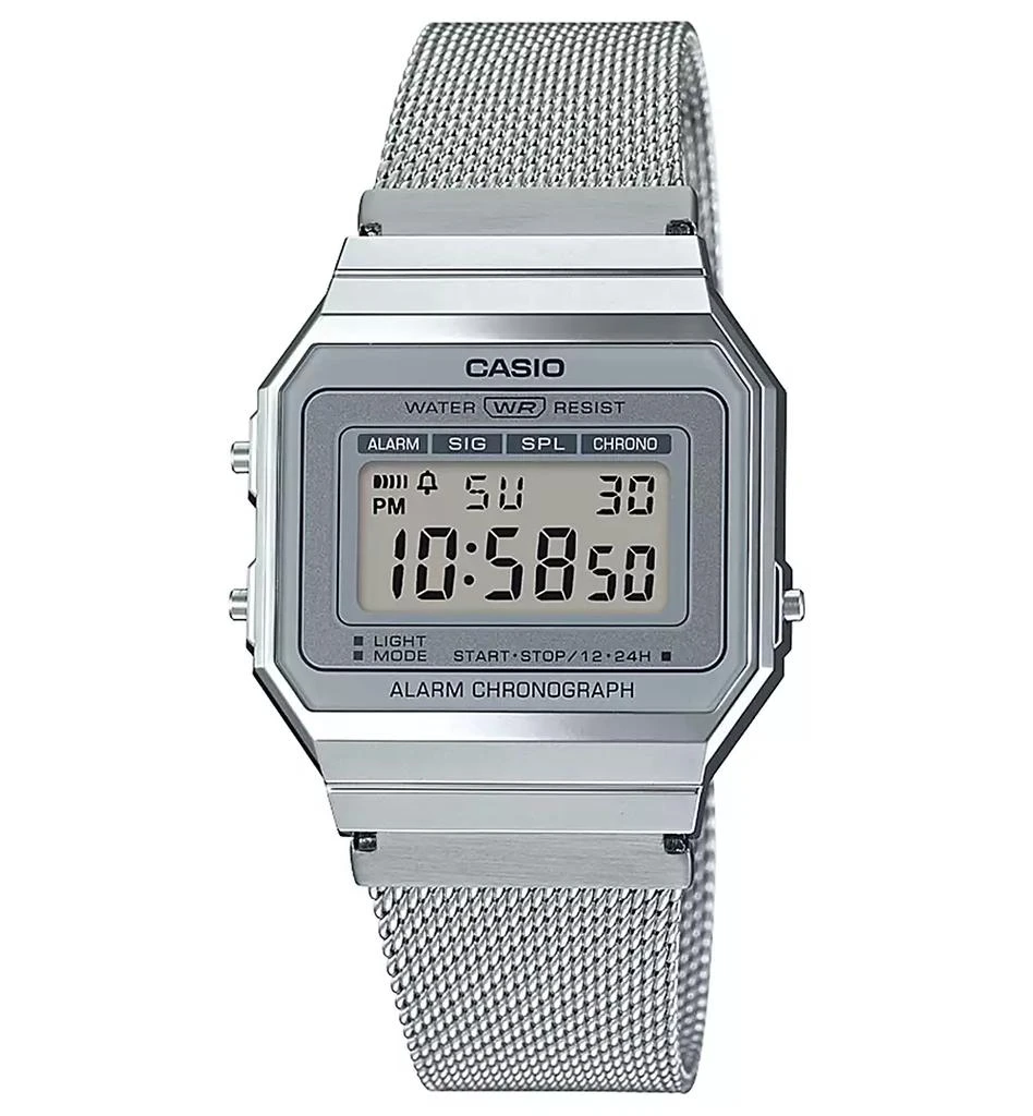 Casio Unisex Digital Stainless Steel Mesh Bracelet Watch 35.5mm 1