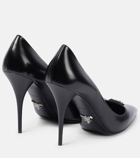PRADA LOGO-DETAILED BRUSHED LEATHER PUMPS プラダ パンプス Prada Brushed leather pumps - High Heels - Free Shipping