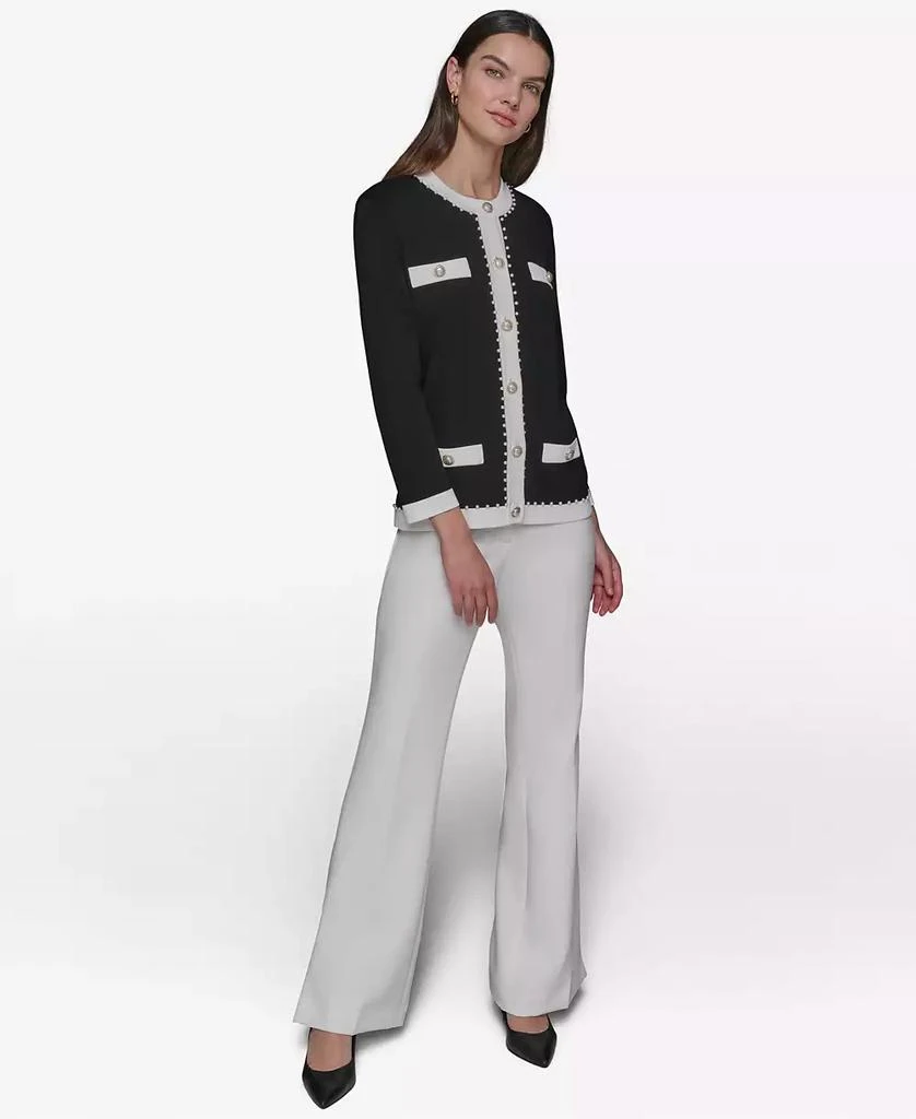 Karl Lagerfeld Paris Women's Faux-Pearl-Trim Cardigan 2