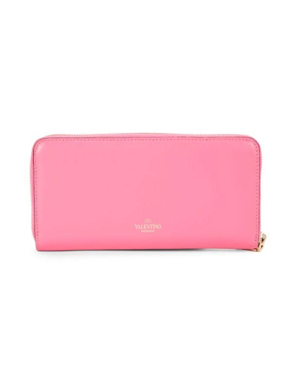 Valentino Logo Leather Zip Around Wallet 3