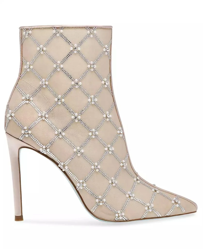 Betsey Johnson Women's Lark Mesh Embellished Stiletto Booties 2