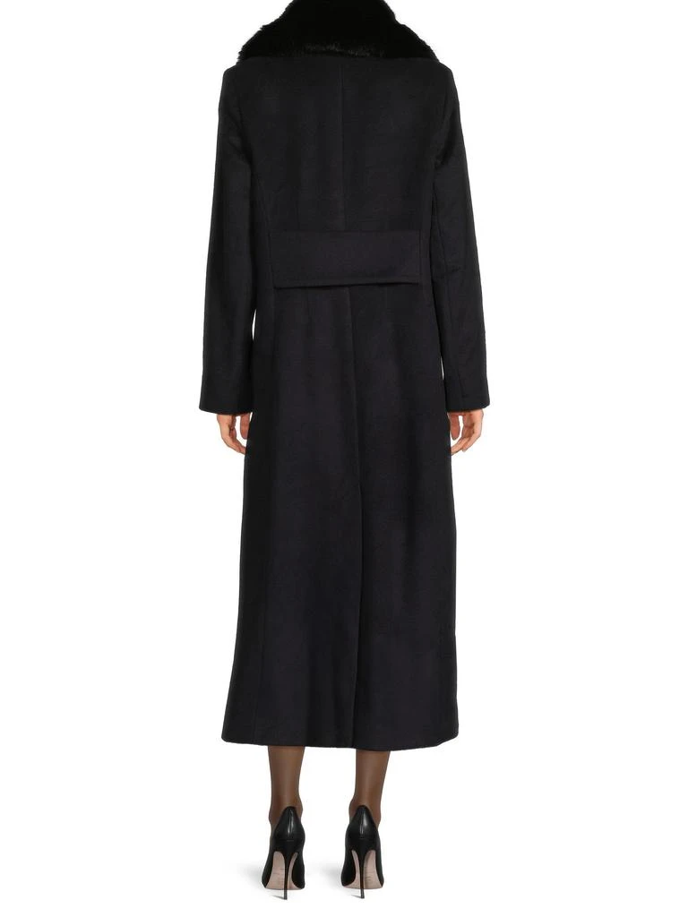 Milly Faux-Fur Wool-Blend Longline Coat 3