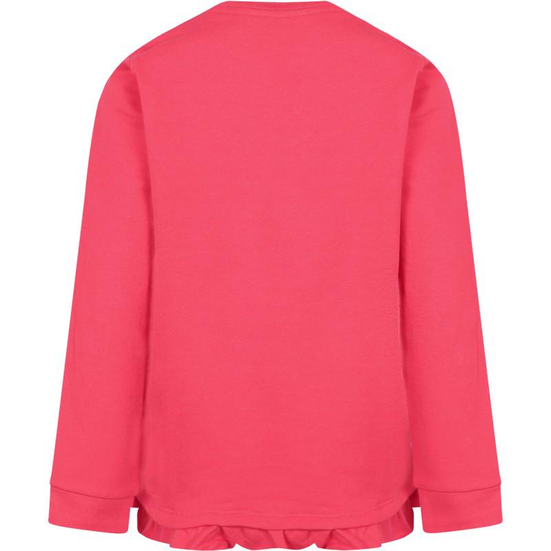 Steiff Logo bear applique ruffled sweatshirt in pink