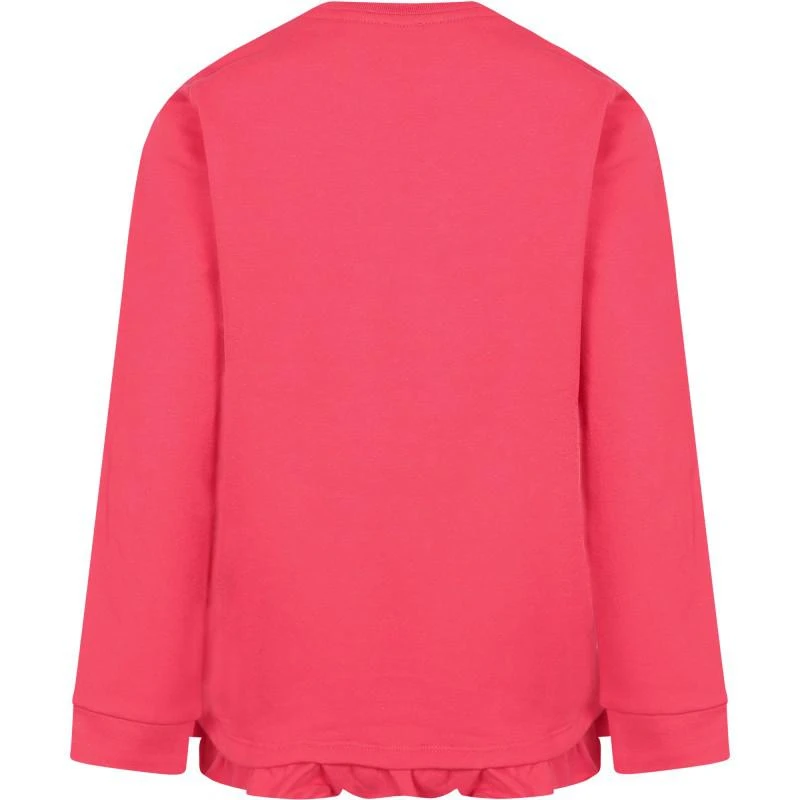 Steiff Logo bear applique ruffled sweatshirt in pink 2