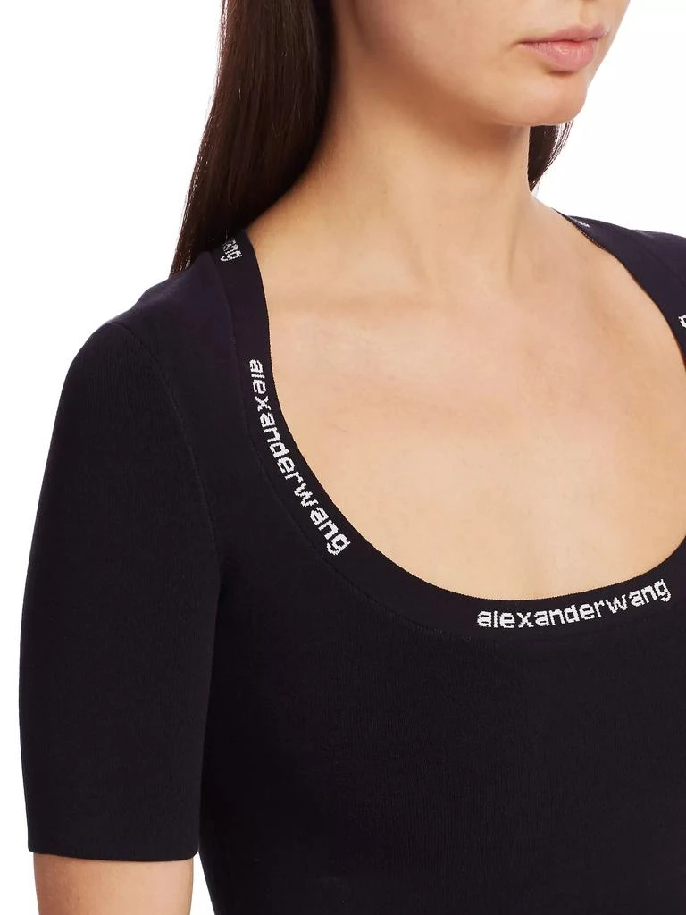 Alexander Wang Jacquard Trim Bodycon T-Shirt 6