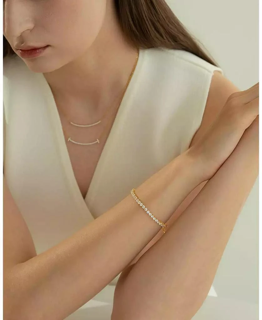 Bearfruit Jewelry Sterling Silver 18k Gold Plated Daphne Necklace Delicate Trendy 4