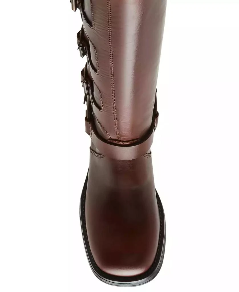Steve Madden Women's Rocky Knee-High Buckled Moto Boots 4
