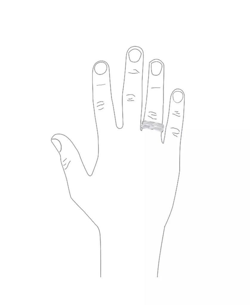 Bling Jewelry Stash Striped Pattern .925 Sterling Eternity Band Ring Wide 2