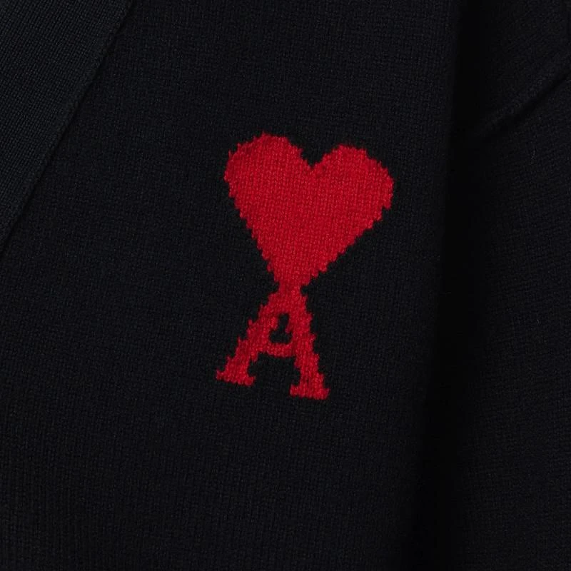 AMI Ami De Coeur heather grey wool cardigan 4