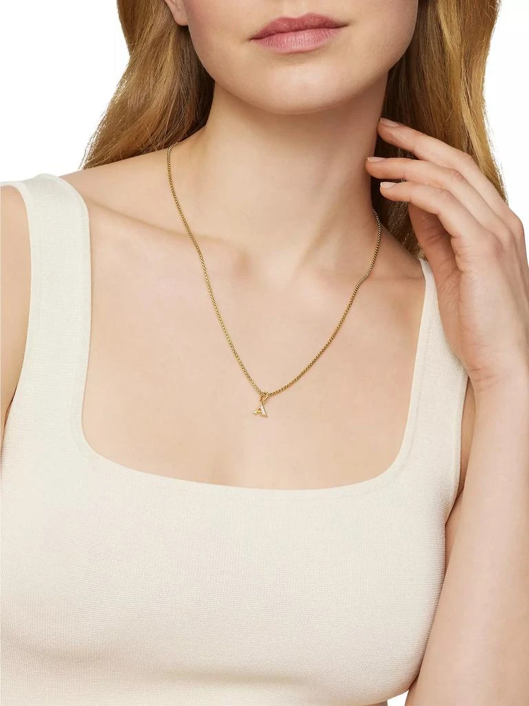David Yurman Pavé Initial Pendant in 18K Yellow Gold 2