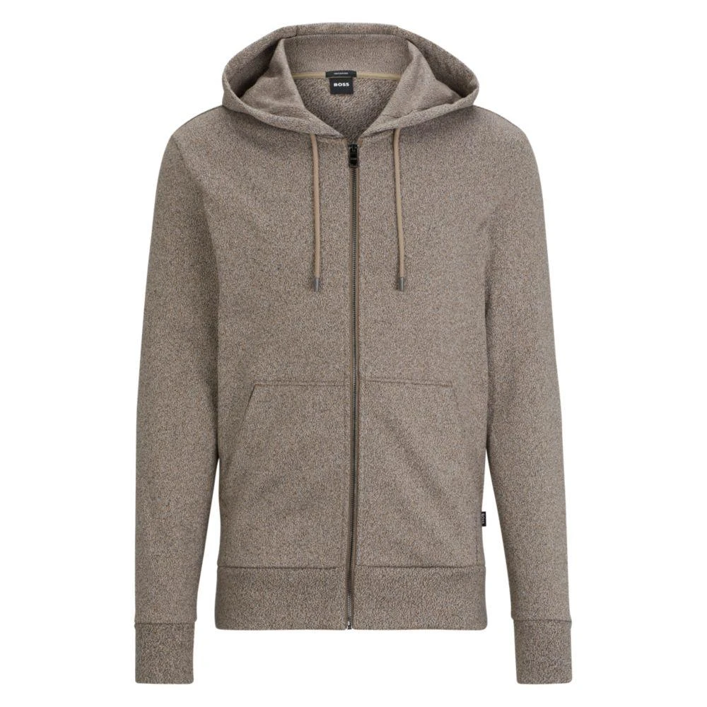 Hugo Boss Regular-fit zip-up hoodie in moulin French terry 1