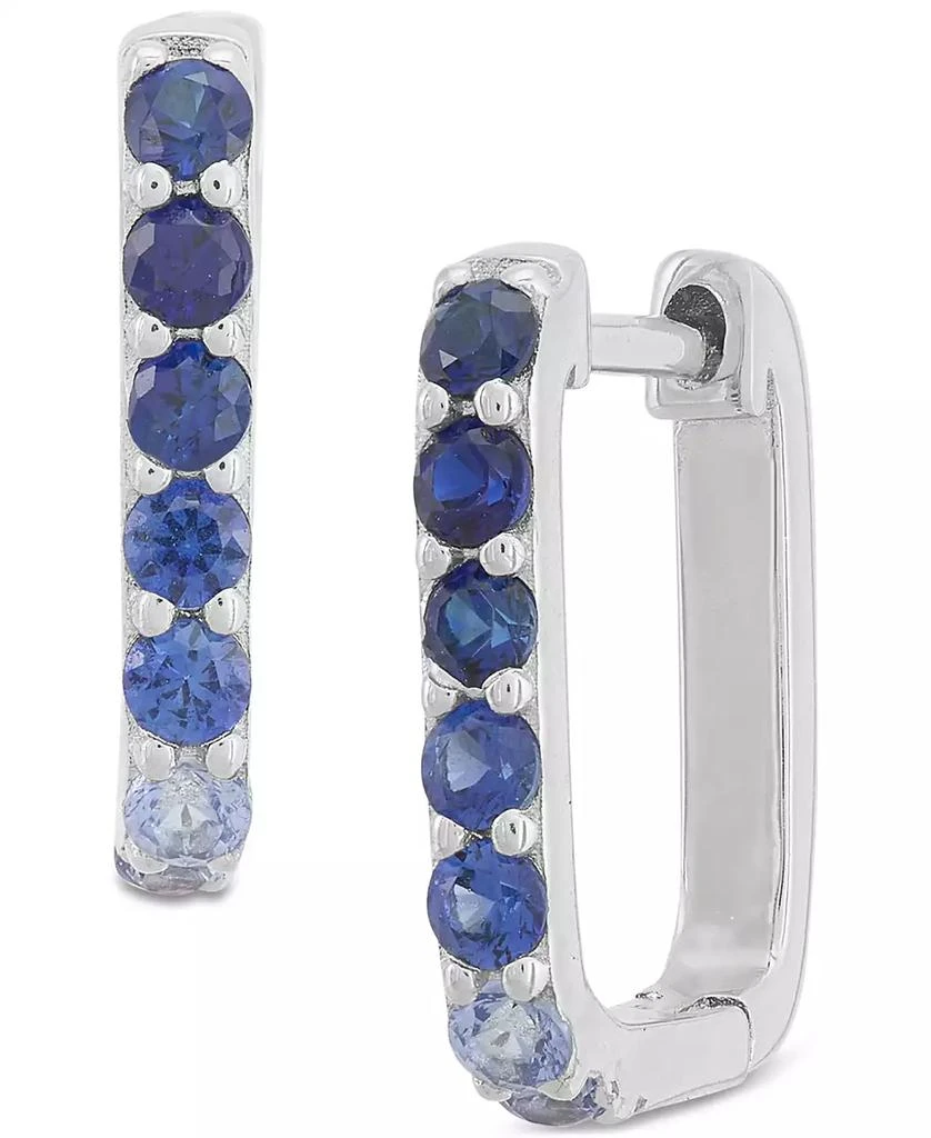 Macy's 3-Pc. Set Lab-Created Sapphire Stud & Hoop Earrings (3-3/4 ct. t.w.) in Sterling Silver 11