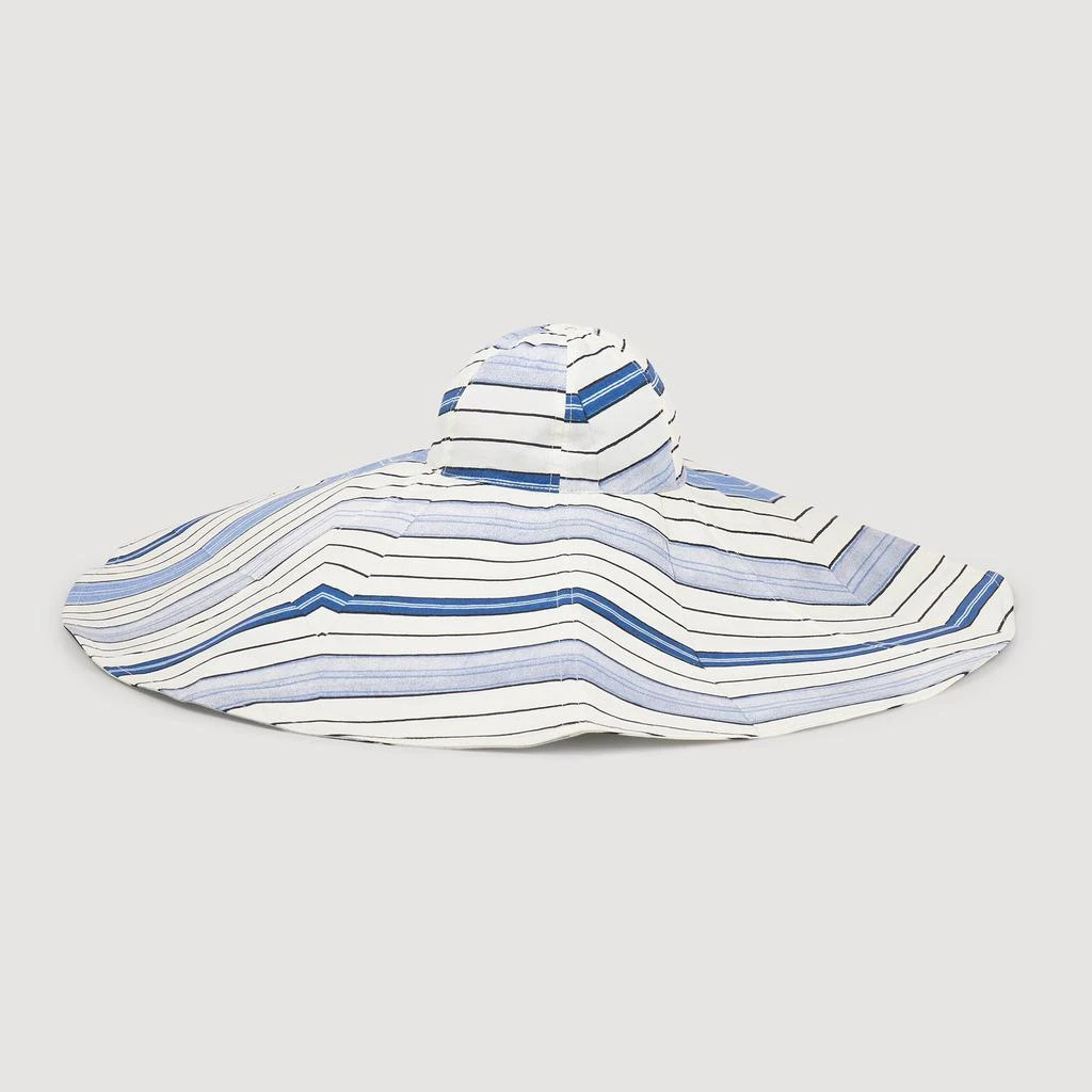 Sandro Striped cotton floppy sun hat 1