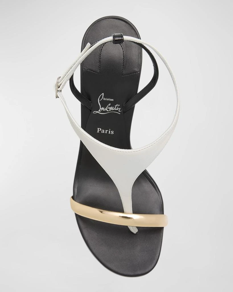 Christian Louboutin Athina Colorblock T-Strap Red Sole Sandals 6
