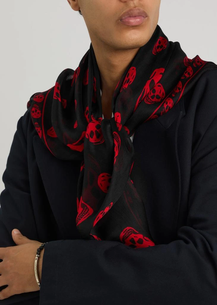 Alexander McQueen Skull-print silk chiffon scarf 2