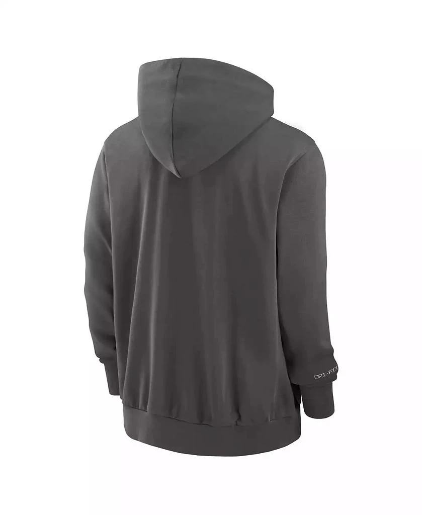 NIKE Men's Charcoal Atlanta Braves Authentic Collection Travel Player Performance Full-Zip Hoodie 2