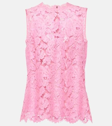 Dolce 
Gabbana Floral crepe de chine lace top 1