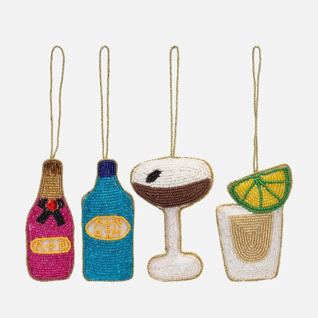 Anna + Nina Anna + Nina Cocktail Ornament Set of 4 1