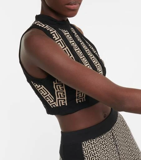 Balmain Monogram wool-blend crop top 5