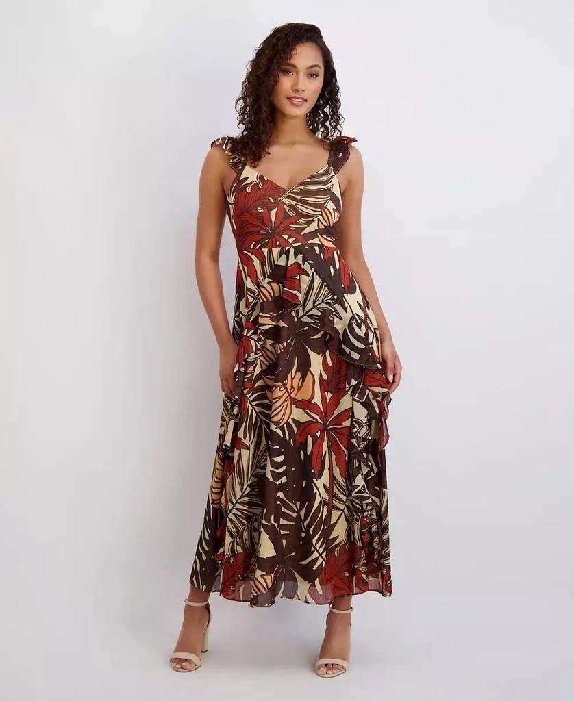 seina midi dress in natural linen lpa Linen V-neck midi dress with sleeves SELINA