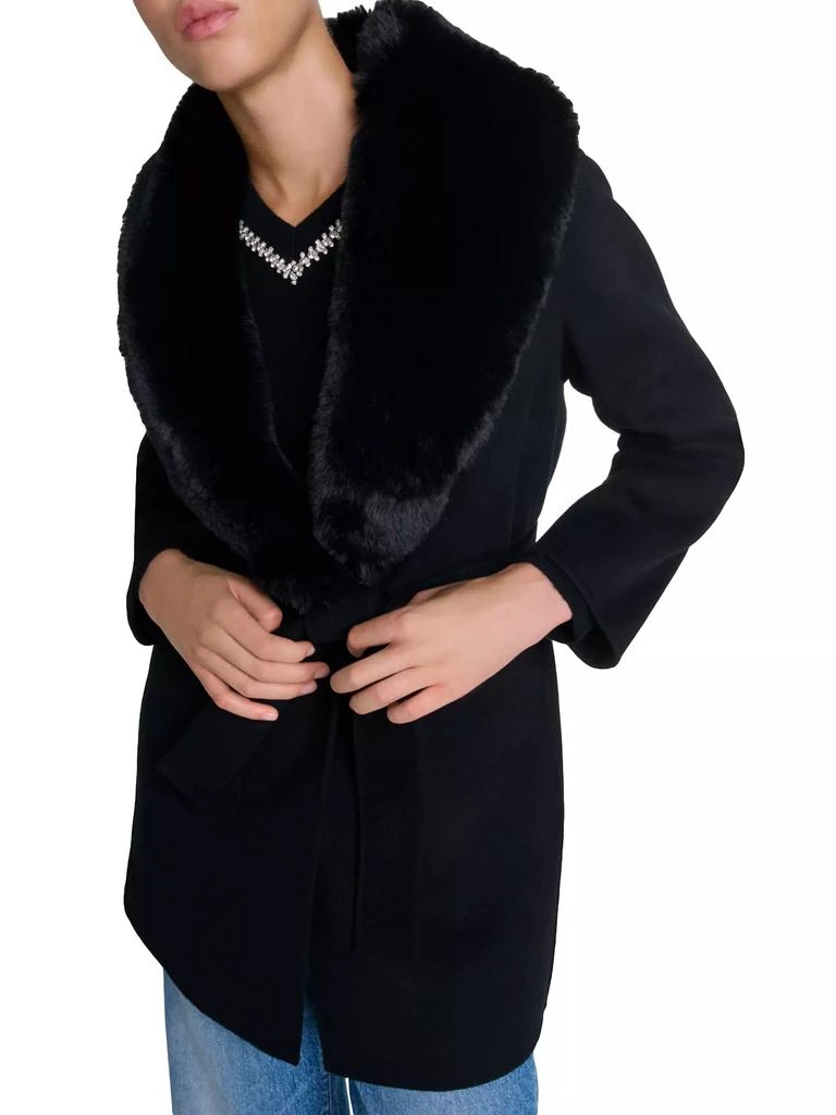 Maje Double-Faced Mid-Length Coat 8