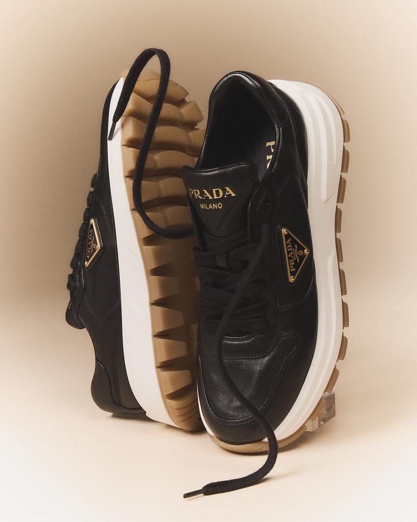 Prada Leather Logo Runner Sneakers
