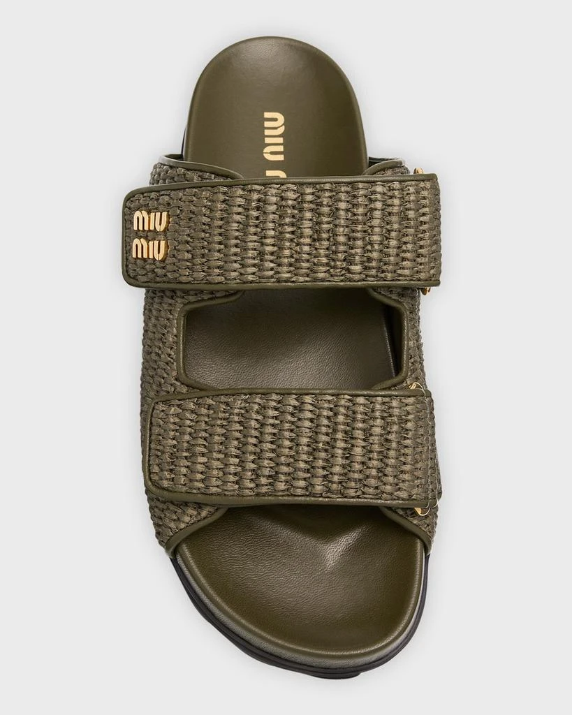 Miu Miu Raffia Dual-Grip Comfort Sandals 7