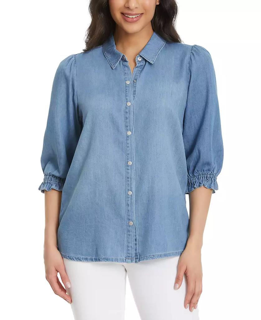 Gloria Vanderbilt Women's Puff-Sleeve Shirt