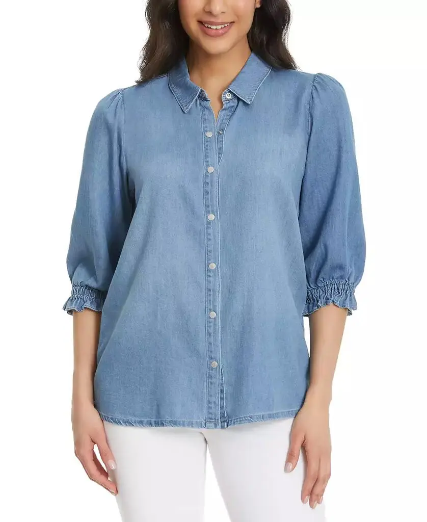 Gloria Vanderbilt Women's Puff-Sleeve Shirt