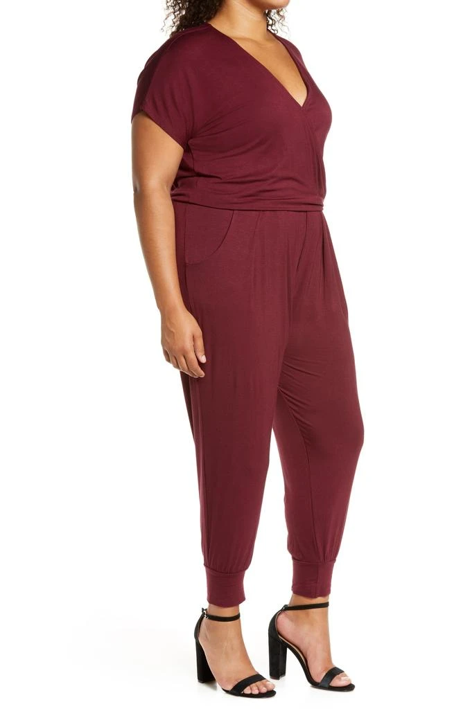 Loveappella Short Sleeve Wrap Top Jumpsuit 3