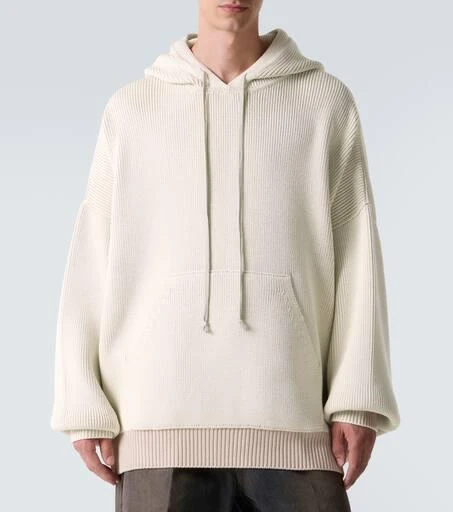 Rick Owens Hun ribbed-knit virgin wool hoodie 3