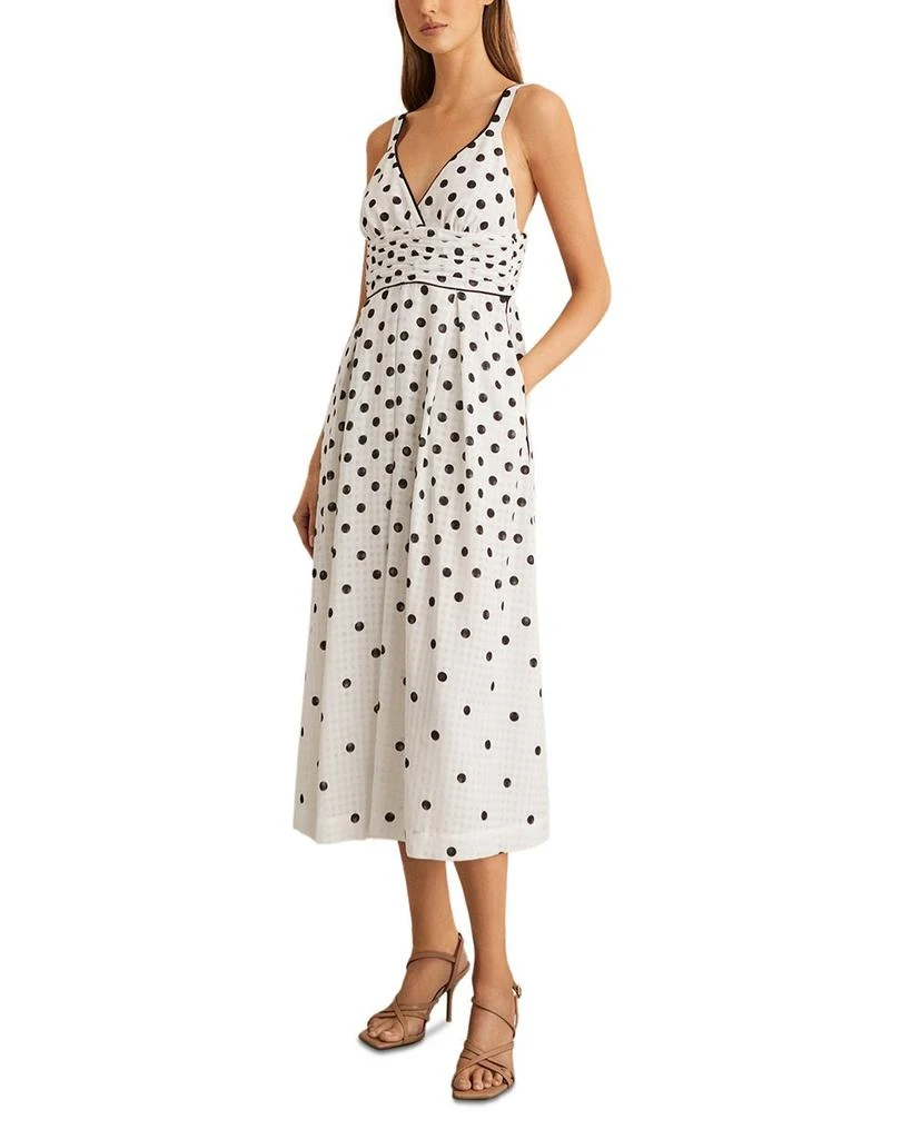 REISS Dottie Polka Dot Midi Dress 1