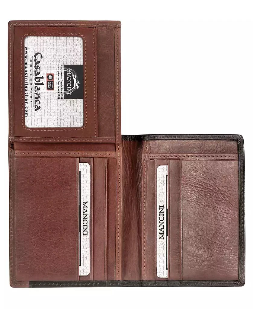 Mancini Leather Goods Casablanca Collection Men
s RFID Secure Center Unique Vertical Wing Wallet 3