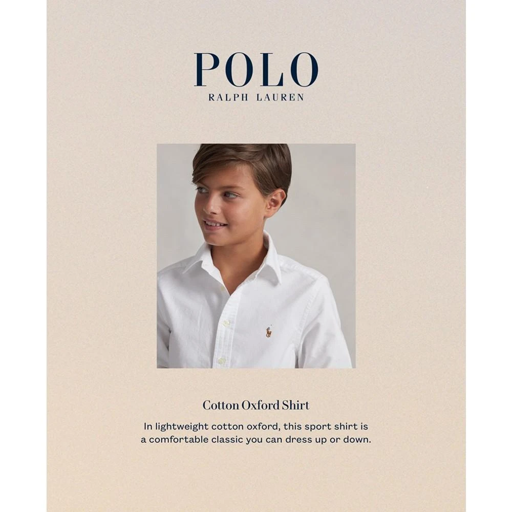 Polo Ralph Lauren Big Boys Embroidered Pony Logo Cotton Oxford Shirt 3