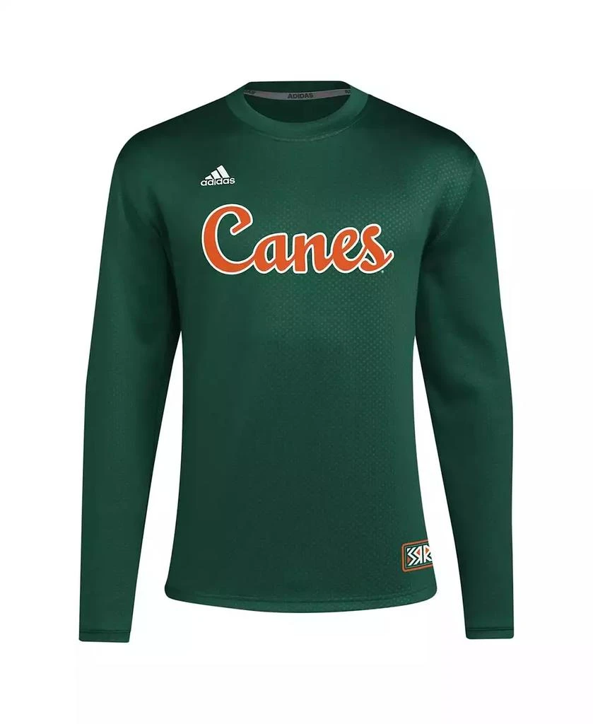 Adidas Men's Miami Hurricanes Reverse Retro Baseball Script Pullover Sweatshirt 3