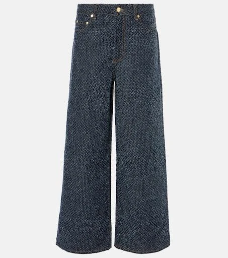Ganni Fluffy mid-rise wide-leg jeans 1