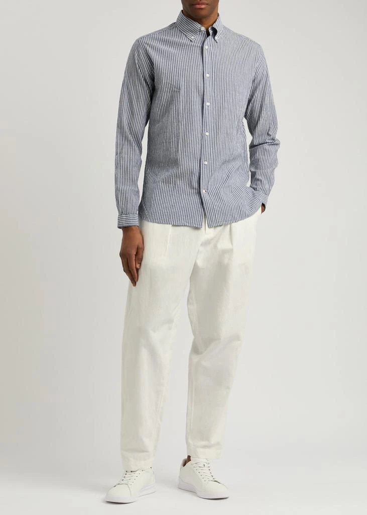 Oliver Spencer Brook striped seersucker shirt 4