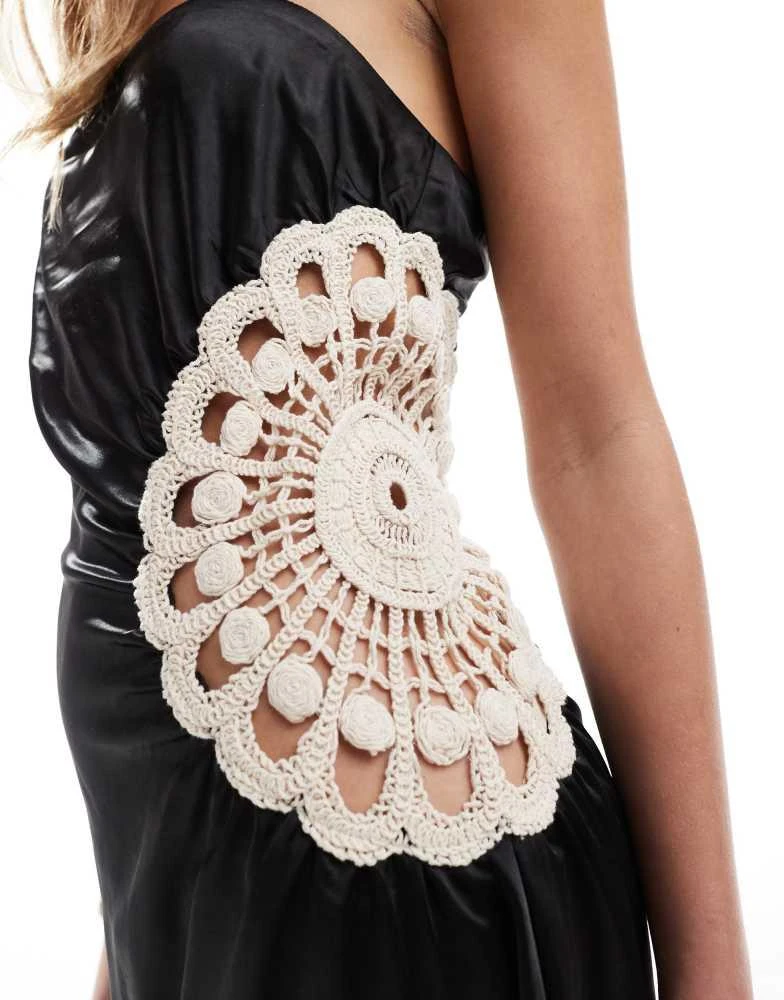 white christmas dresses Scallop Crochet Maxi Skirt/Bandeau Dress
