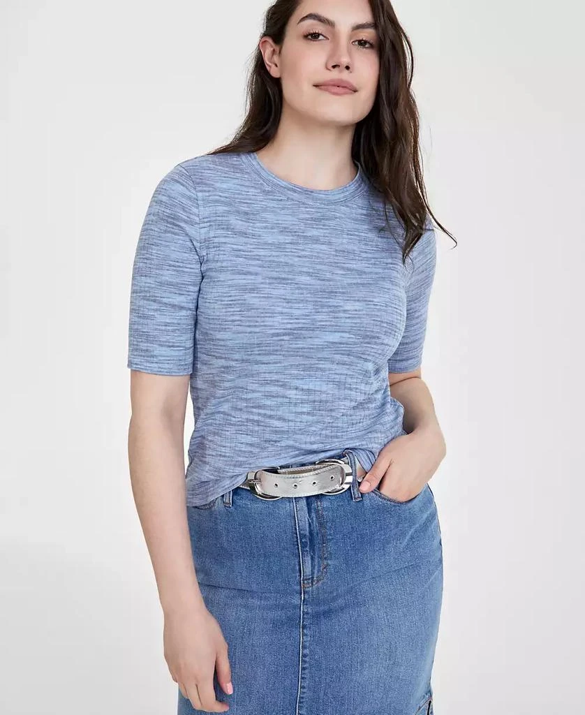 On 34th Women's Spacedye Rib-Knit Top, Created for Macy's 2