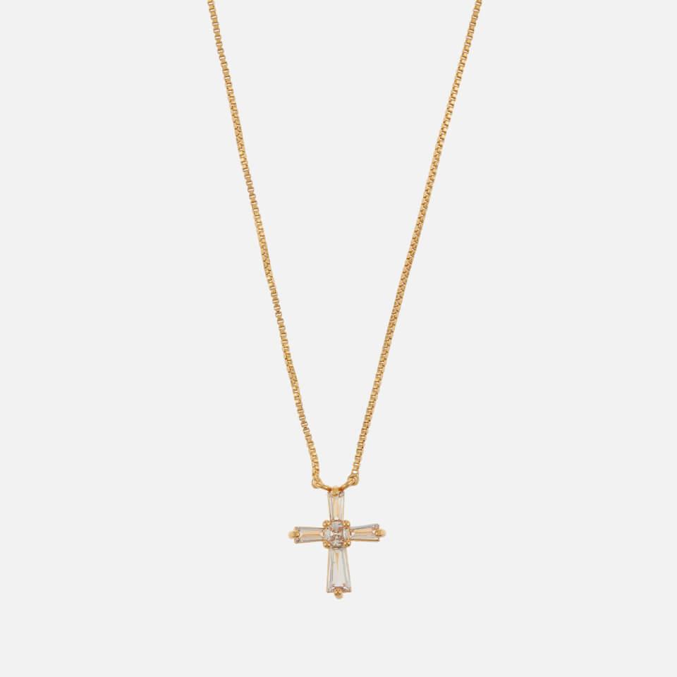 Crystal Haze Crystal Haze Crystal Cross Gold-Plated Necklace