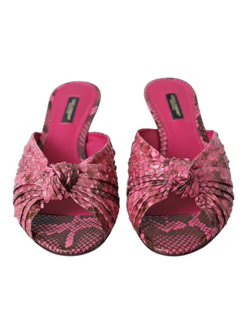 Dolce & Gabbana Dolce & Gabbana  Exotic Leather Kitten Heels Slides Women's Shoes 2