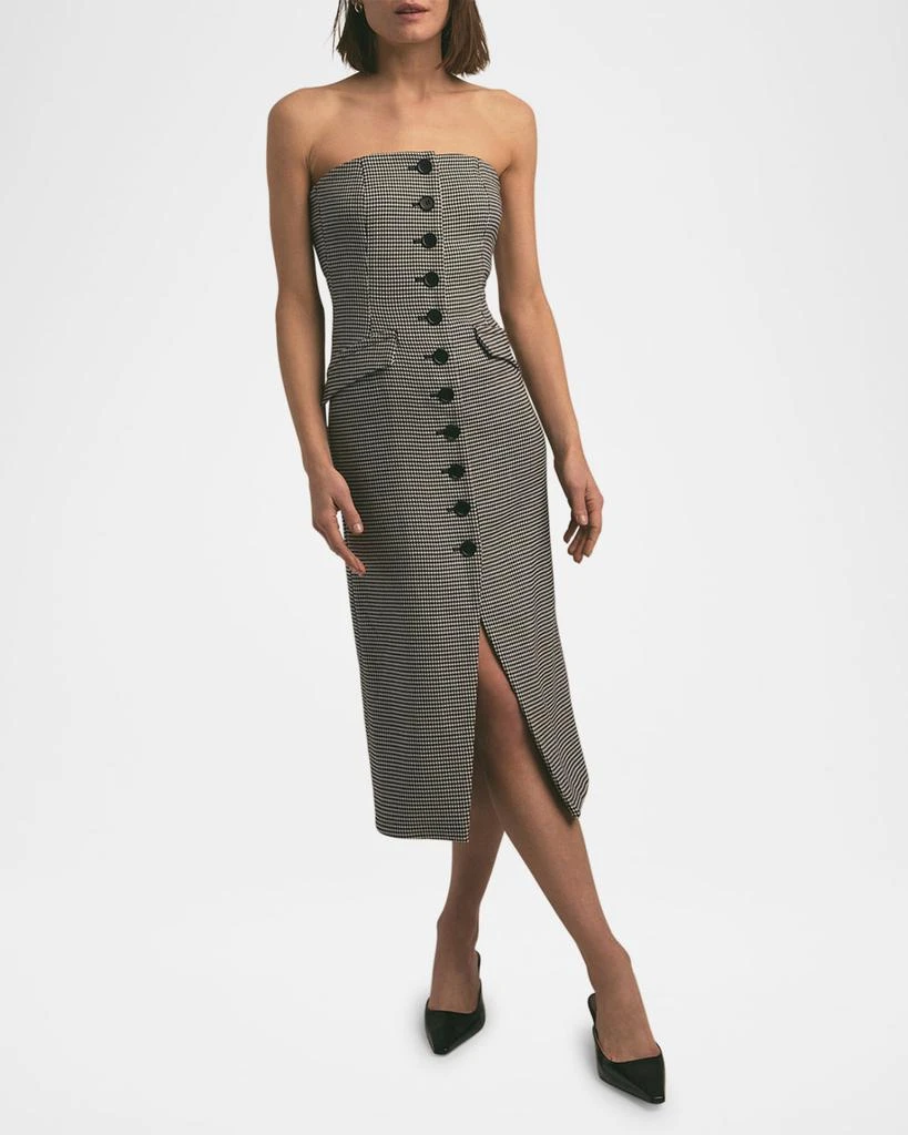 Favorite Daughter The Phoebe Houndstooth Strapless Dress 2