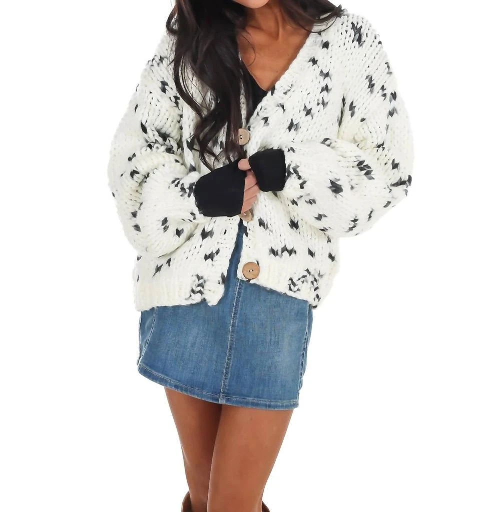Dreamers Dreamers - Chunky Pattern Knit Cardigan 4