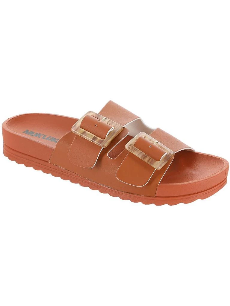MUK LUKS Grand Cayman 2.0 Womens Faux Leather Buckle Slide Sandals 1