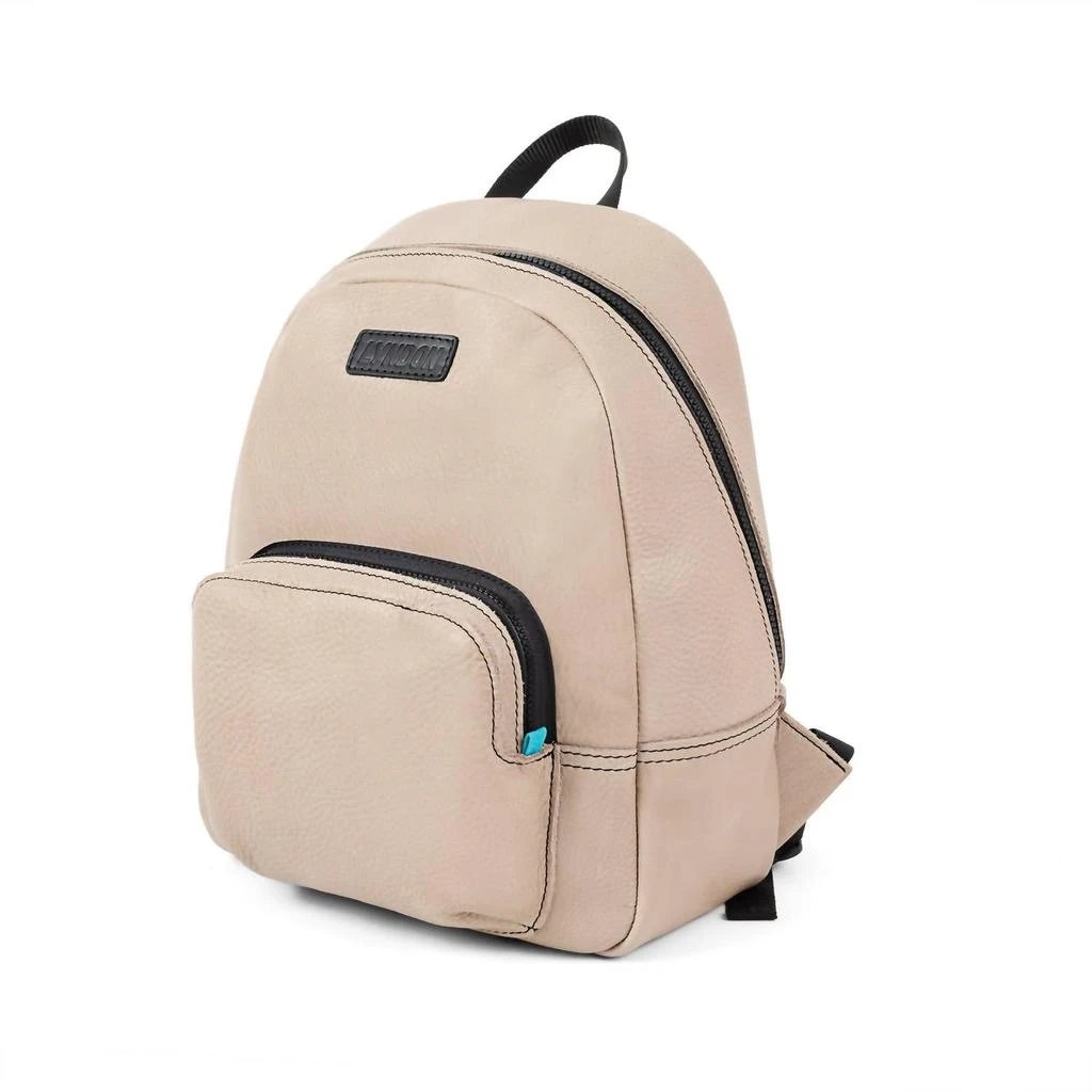 Lyndon Women's Leather Backpack In Beige 2