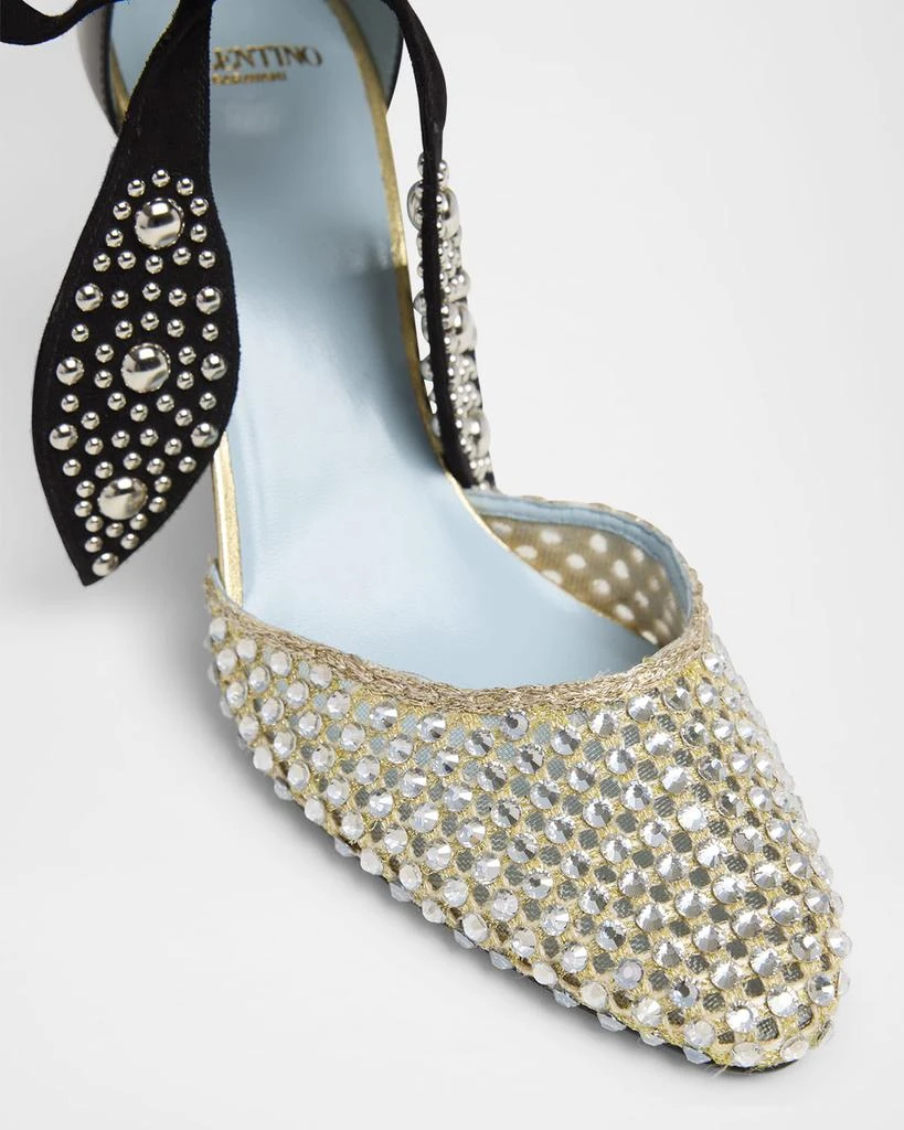 Valentino Crystal Foliage Mesh Pumps 6