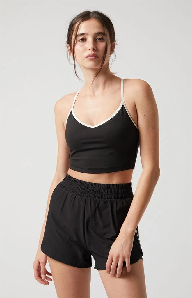 PAC 1980 Active Black Piping Dolphin Hem Track Shorts 3