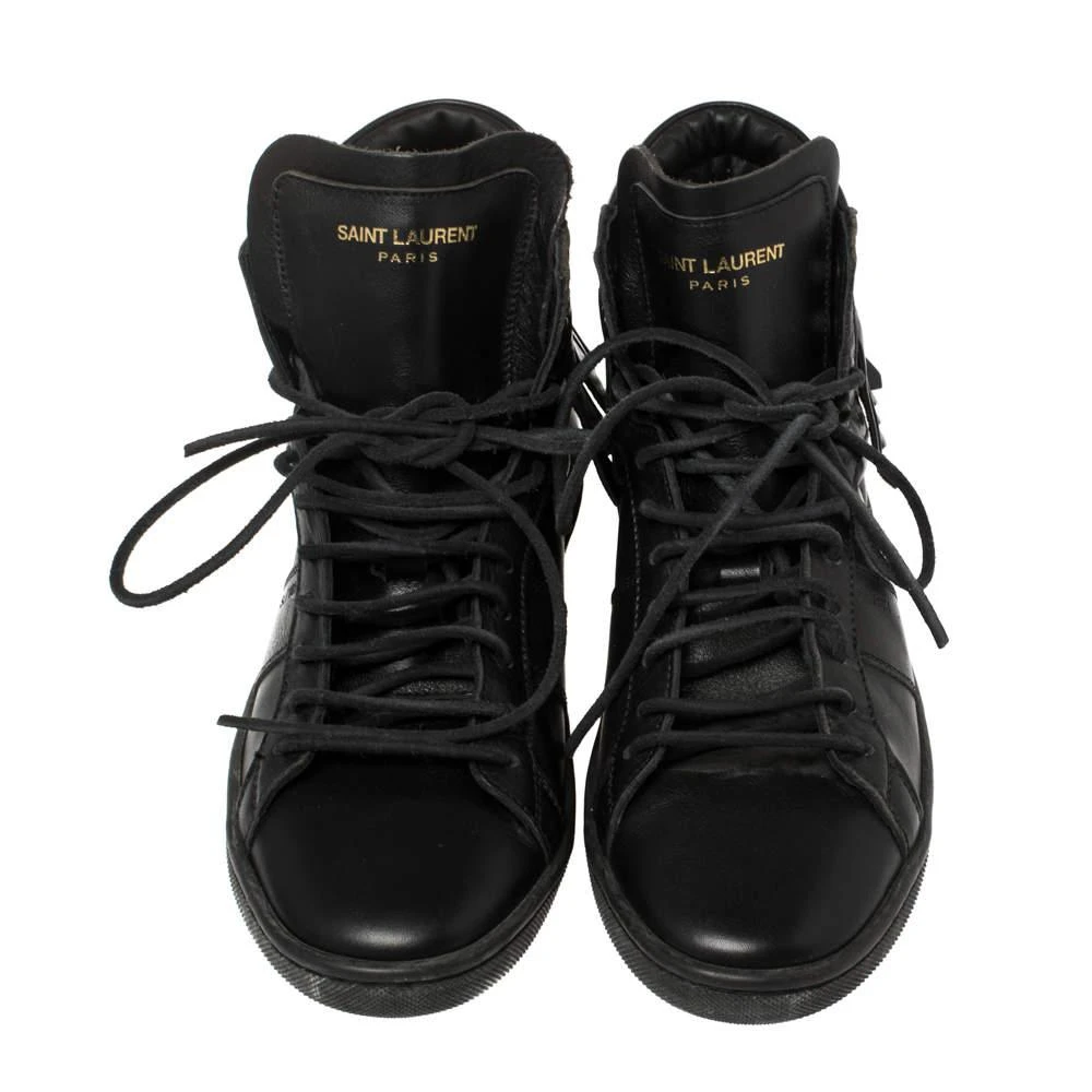 Yves Saint Laurent Saint Laurent Black Leather Classic Court Fringe Sneakers Size 36 3