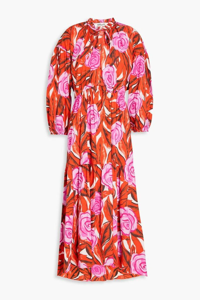 Diane von Furstenberg Artie floral-print cotton-blend poplin midi dress